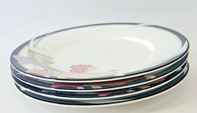 Set 4 Noritake Luncheon Salad Plate New Decade Cafe Du Soir  8 3/8'' Japan 9091