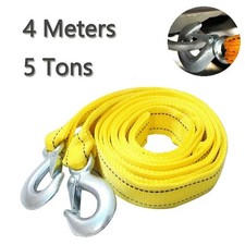 5 Ton 4M Car Tow Rope Heavy Duty Recovery Towing Strap Cable with Hooks UK