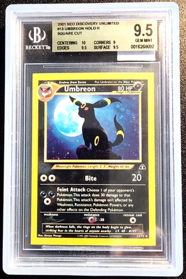 Pokémon - UMBREON - Neo Discovery 13/75 - SQUARE CUT Gold Label