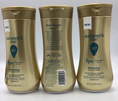 Lot Of 3 Summer's Eve Cleansing Wash SPA Renewing w/ Essential Oils 12oz