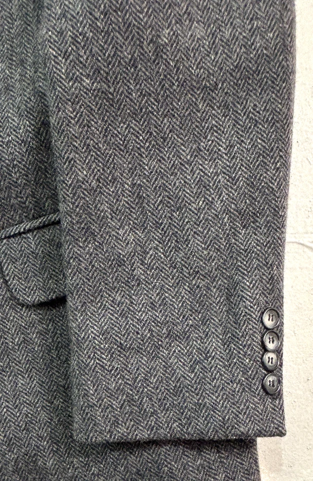 Blazer de tweed espiga gris vintage años 90 44R chaqueta blazer traje deportivo abrigo EE. UU. Foto 2 de 4
