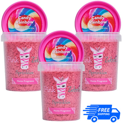 Pink Zebra Candy Rainbow Carton Sprinkles 16oz EXP:2028 New/Sealed ( Pack Of 3 )