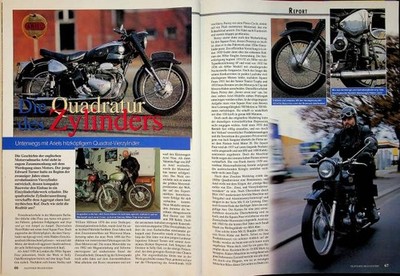 Oldtimer Praxis 1709) Ariel Square Four in einer seltenen Vorstellung auf 4 Seit