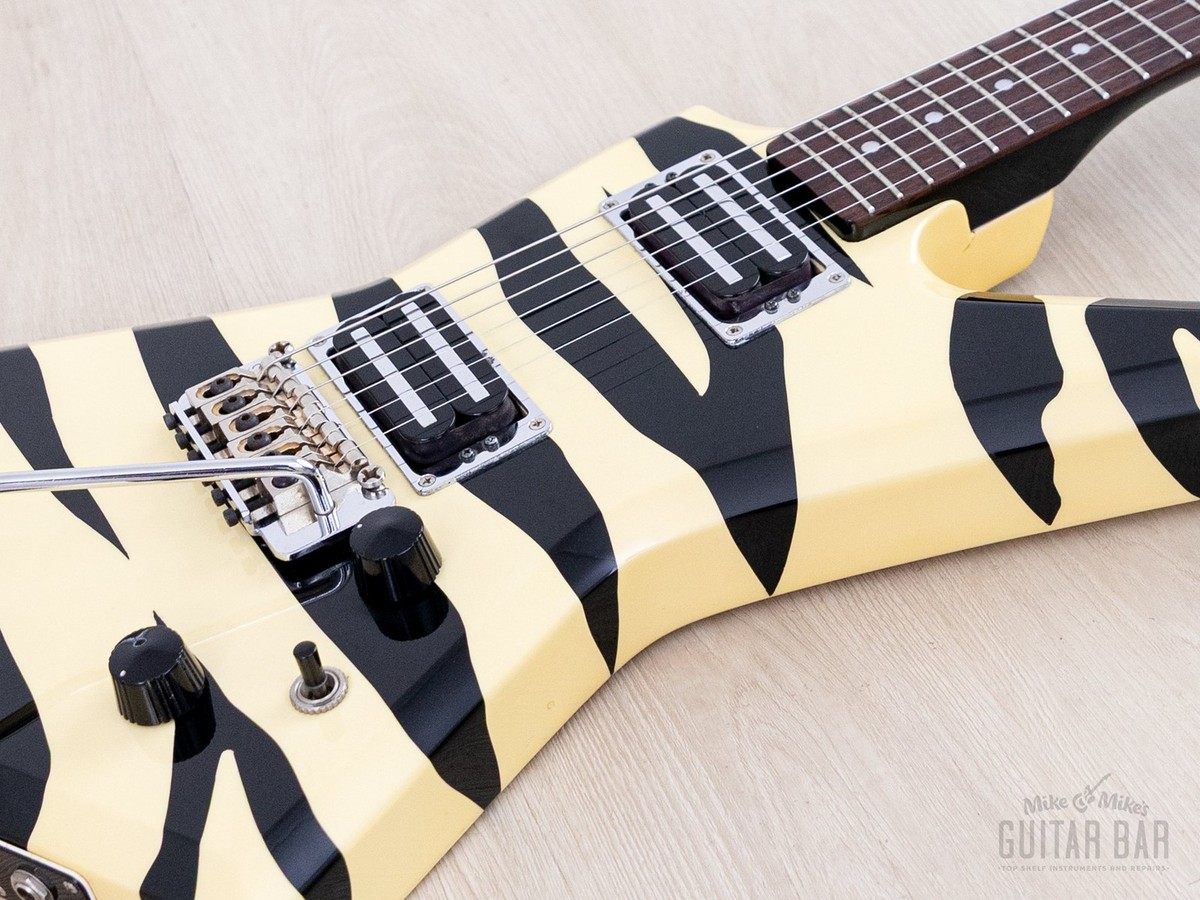 1984 Aria Pro II ZZ Deluxe Explorer White With Black Zebra