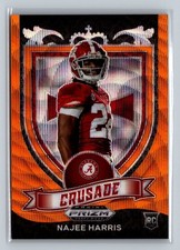 2021 Panini Prizm Draft Picks Crusade Najee Harris #172 Orange Wave Prizm /75 RC