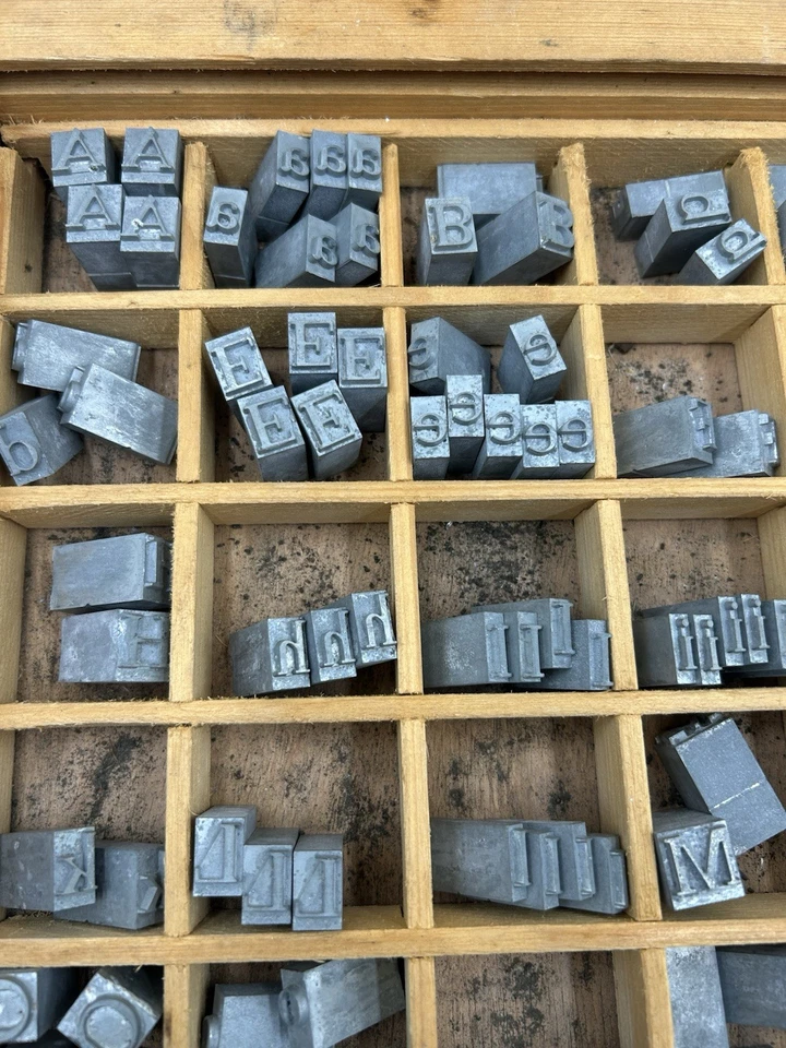 Vintage Mixed Lot Letterpress Type Metal Printing Block Antique Alphabet Numbers - Image 3 of 4