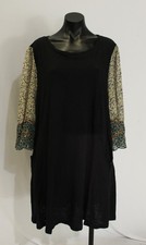 Umgee Women's Cotton-Linen Blend Bell Sleeve Mini Dress ZG3 Black Size 1XL NWT