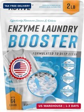 Enzyme Laundry Booster Odor Remover - 2 lbs Unscented Enzymatic Clothes Stain Cl