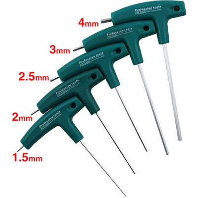 1.5mm-10mm Assorted T-Handle Hex Allen Key Screws Screwdriver Steel Wrench Tool