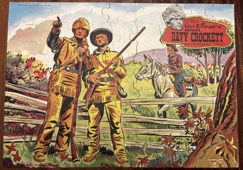 Davy Crockett Puzzle - Indian Fighter - Walt Disney - 1955