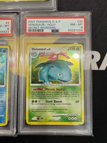 2007 Pokemon D&P Secret Wonders Charizard Blastoise Venusaur PSA 8 - Picture 4 of 5