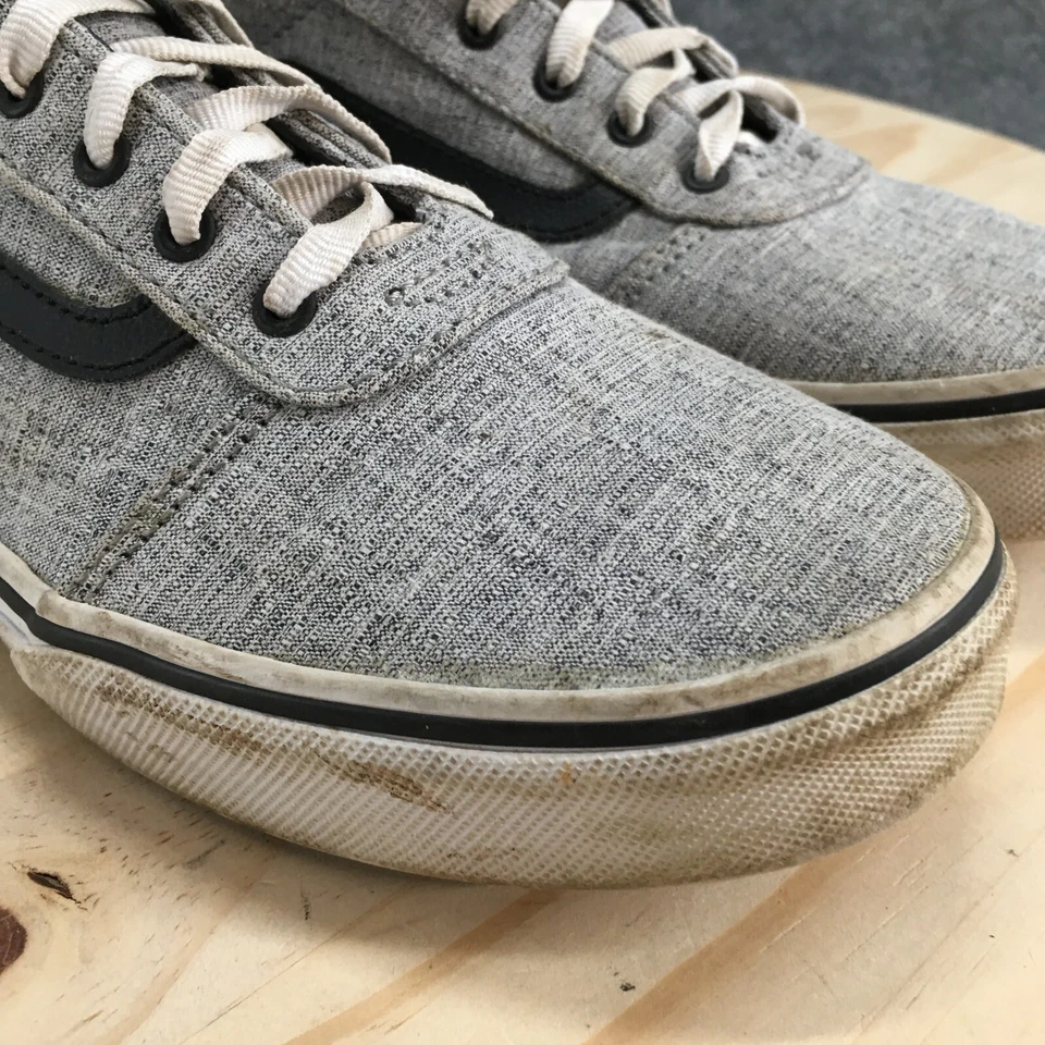 Vans Zapatos Juveniles 7 Barras Tenis Gris Lona Con Cordones Parte Superior Baja Informal Plano 500714 Foto 4 de 4