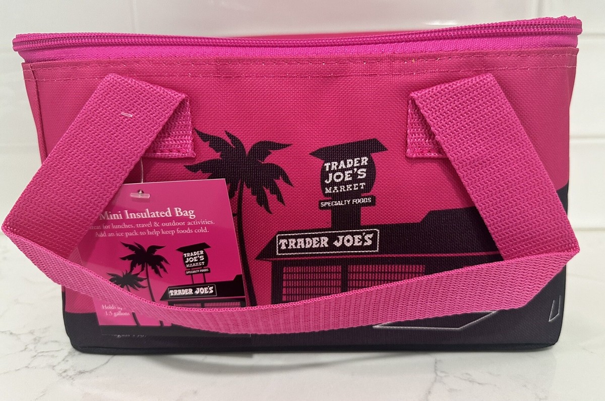 Mini Borsa Termica Trader Joe's LIMITED EDITION, Rossa, In Tela E Nylon, Con Coulisse, Rara