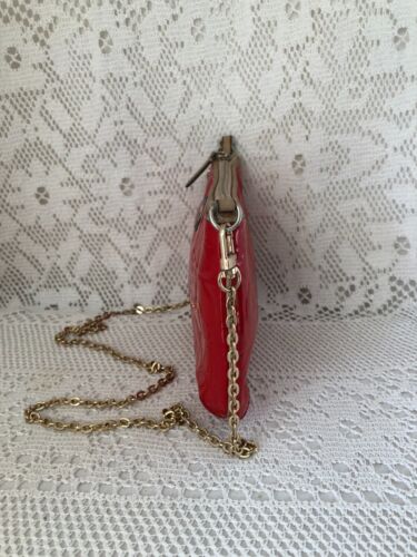 Petit Sac Bandoulière Pochette Portefeuille Coach Verni rouge Chainette dorée - Imagen 6 de 11