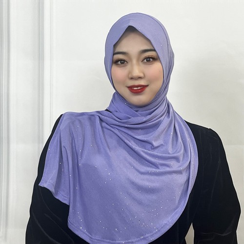 Muslim Women Glitter Turban Hijab Instant Hat Ready to Scarf Wrap Shawl Headwear - Picture 66 of 74