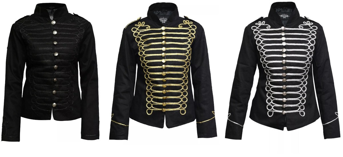 New Women's Hussar Jacket Tunic Steampunk Napoleon Military Drummer Prade  Jacket
