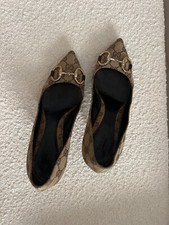 gucci original gg pattern horsebit heels 38