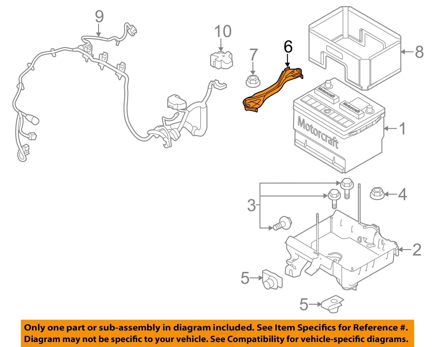 FORD OEM Battery-Hold Down AG1Z10756B