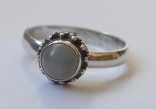 Ring grauer Cabochon 925 Silber Vintage 80er ring silver