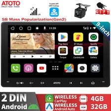 ATOTO S8 9in 2Din Android Car Stereo AI Chat 4G GPS Track Play LRV Rearview Cam