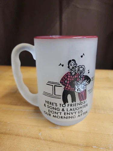 Vintage Federal Glass Gay Nineties Here’s To Frosted Beer Mug Barware