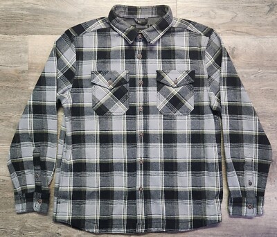 Lee Men's M Thick heavy Flannel Shirt Jacket Bonded With Thermal