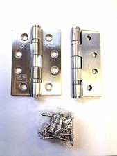 1 Pair 4"(102mm)Eclipse Fire Rated Ball Bearing Hinges Satin Stainless Steel G13