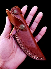 Custom Handmade Fixed blade Leather Sheath / Holster / Case /vertical Knife 2723