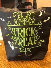 Bath  Body Works Halloween Trick or Treat Tote/Bag Black Glow in Dark Bats