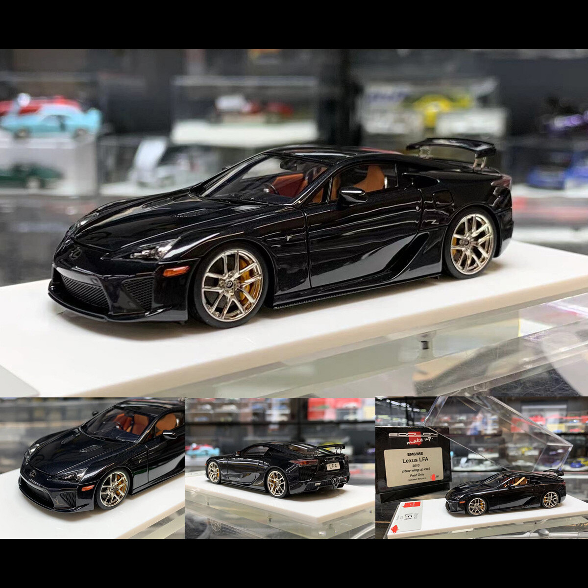 MAKE UP 1:43 Lexus LFA 2010 Rear Wing Up Ver. Diecast Car Model