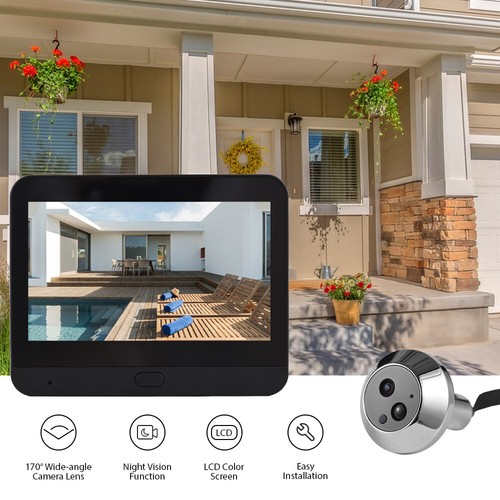 Videocitofono con Telecamera Peephole Display 4.3" Tuya APP 1080P 120°Angolo Y0J6 - Foto 5 di 13