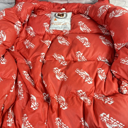 Chicago Blackhawks CAMPRI TEAMLINE Long Puffer Down Jacket Size L Vintage 90s - Picture 6 of 24