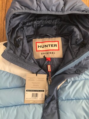 New Hunter Men's Original Puffer Jacket Blue/White MRO4173WAZ Size