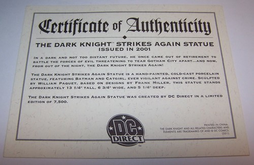 Batman DK2 The Dark Knight Strikes Again Statue LTD COA #1483/7500 Neu in OVP - Bild 11 von 12