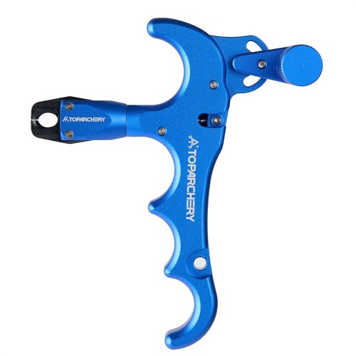 360° Compound Release Aids 4 Finger Thumb Trigger Auto Archery Bow Hunting - Picture 20 of 21
