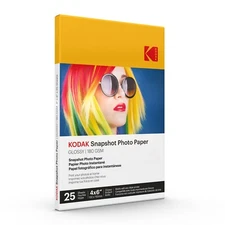 PHOTO PAPER KODAK Photo Paper Gloss 4 X 6 SNAPSHOT 25 count, 48lb. 180 g/m 2