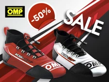 SUPER OFFER: OMP KS-2F Karting Race Shoes Red White Kart Boots Sizes: 32-47