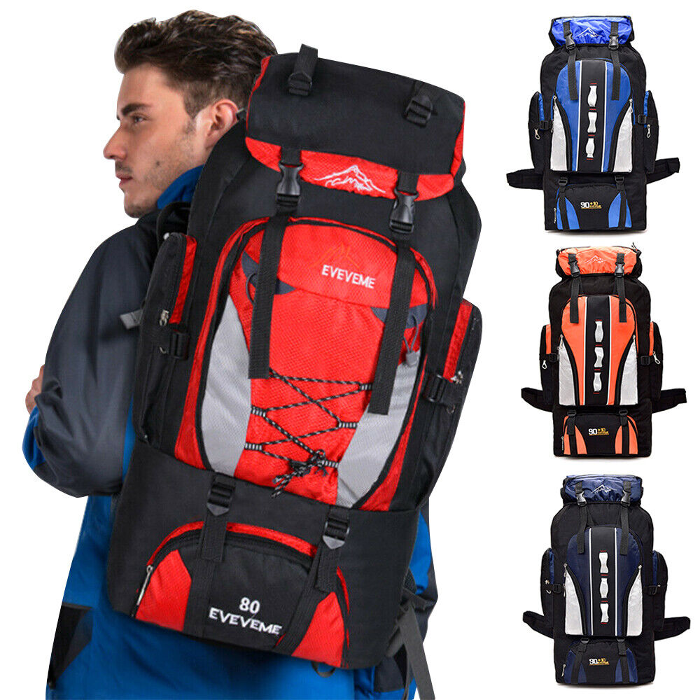 hostility lime conductor 80L Outdoor Travel Hiking Camping Backpack Waterproof Rucksack Trekking Bag  Pack | eBay