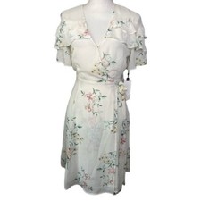 NWT ASTR the label Womens cream multicolored floral wrap dress size small S