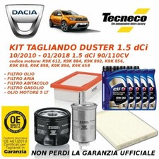 KIT TAGLIANDO PER DACIA DUSTER 1.5 dCi 90/110CV da 10/2010 a 01/2018 GS10852