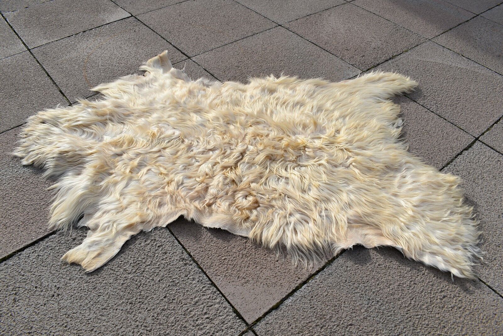 Angora Goat Leather Angora Goatskin Fur Rug Pelt Hide 100% Natural Goat Skin Rug
