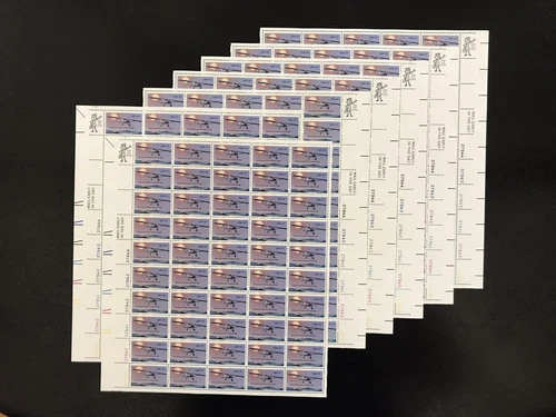 350 #1710 13c US MNH TRANSATLANTIC SOLO STAMPS 7 SHEETS SEE IMAGES!