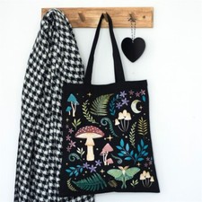 Dark Forest  Design Black Long Handle Polycotton Canvas Tote Shopping  Bag