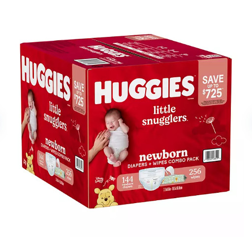 Huggies Little Snugglers Diapers Newborn and Wipes Combo Pack