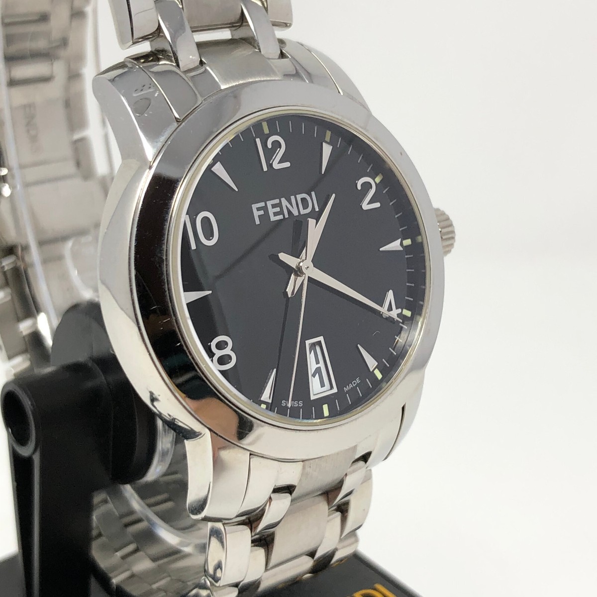 アナログ時計 FENDI Fendi Watches Men Steel Black/Silver Fendi Watch Orologi 2100G Mens Stainless Quartz Swiss