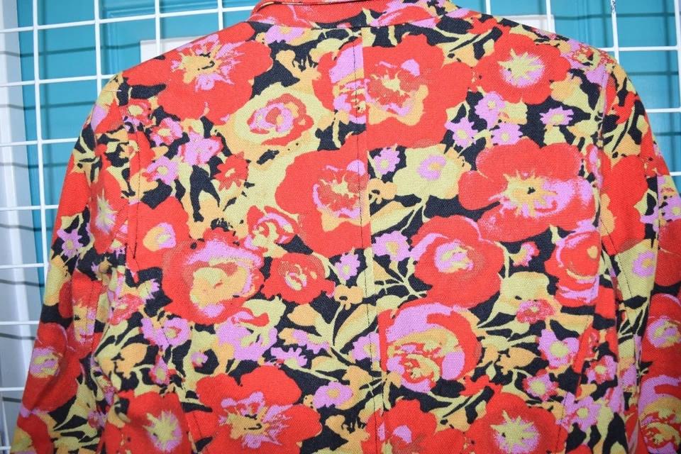 Isaac Mizrahi Mujer Blazer Chaqueta Floral Rojo Morado Lima Talla Mediana Foto 4 de 4