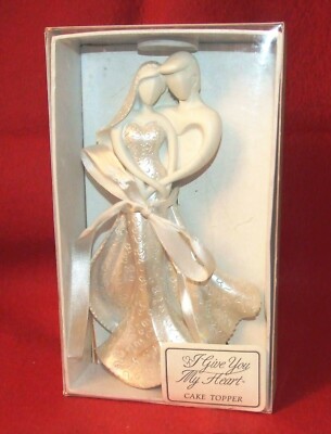 Enesco  ''I Give You My Heart'' Bride/Groom Wedding Cake Topper - Discontinued