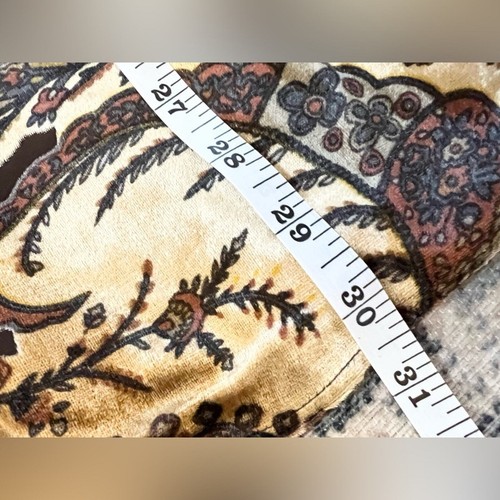 Vintage M brown velvet burnout skirt midi length floral bohemian boho chocolate - Picture 10 of 10