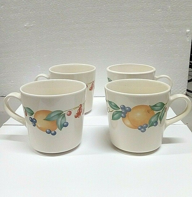 SET OF 4 CORELLE COORDINATES ABUNDANCE 8 oz COFFEE TEA MUGS