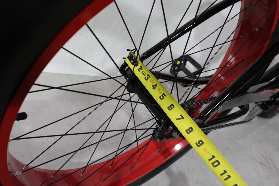 26" Slugo 4" Fat Tires Stretch Beach Cruiser Bicicleta Elevación Manillar Llanta Roja Bicicleta Foto 4 de 4